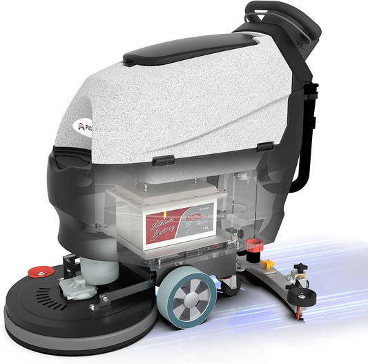 AF2013 Walk Behind Floor Scrubber,Lithium Battery,4 Hours Fast Charging,13-Gal,20''Cleaning Width,24000 ft²/h